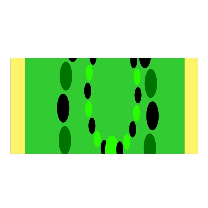 Circular Dot Selections Green Yellow Black Satin Shawl