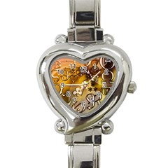 Symbols On Gradient Background Embossed Heart Italian Charm Watch by Amaryn4rt