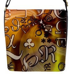 Symbols On Gradient Background Embossed Flap Messenger Bag (s) by Amaryn4rt