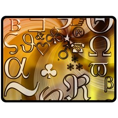 Symbols On Gradient Background Embossed Double Sided Fleece Blanket (large) 