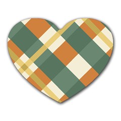 Autumn Plaid Heart Mousepads