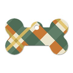 Autumn Plaid Dog Tag Bone (one Side)