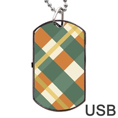 Autumn Plaid Dog Tag Usb Flash (two Sides)