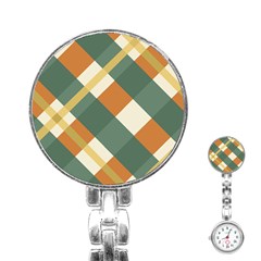 Autumn Plaid Stainless Steel Nurses Watch