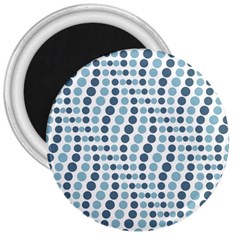 Circle Blue Grey Line Waves 3  Magnets by Alisyart