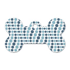 Circle Blue Grey Line Waves Dog Tag Bone (one Side) by Alisyart