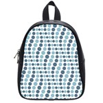 Circle Blue Grey Line Waves School Bags (Small)  Front