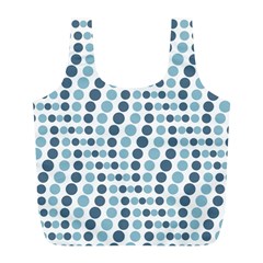 Circle Blue Grey Line Waves Full Print Recycle Bags (l)  by Alisyart