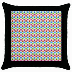 Colorful Floral Seamless Red Blue Green Pink Throw Pillow Case (black) by Alisyart