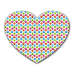 Colorful Floral Seamless Red Blue Green Pink Heart Mousepads