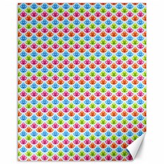 Colorful Floral Seamless Red Blue Green Pink Canvas 11  X 14   by Alisyart