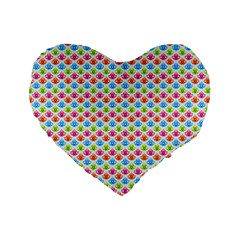 Colorful Floral Seamless Red Blue Green Pink Standard 16  Premium Heart Shape Cushions