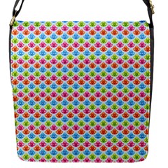 Colorful Floral Seamless Red Blue Green Pink Flap Messenger Bag (s) by Alisyart