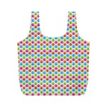 Colorful Floral Seamless Red Blue Green Pink Full Print Recycle Bags (M)  Back