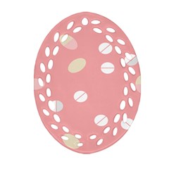 Drug Pink Oval Filigree Ornament (two Sides)