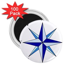 Compass Blue Star 2 25  Magnets (100 Pack)  by Alisyart