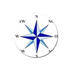 Compass Blue Star Magnet 3  (round) by Alisyart