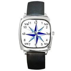 Compass Blue Star Square Metal Watch by Alisyart