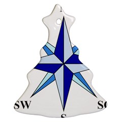 Compass Blue Star Ornament (christmas Tree) 