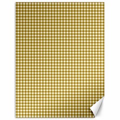 Golden Yellow Tablecloth Plaid Line Canvas 12  X 16  