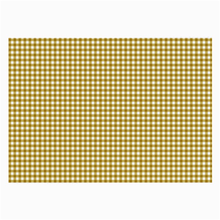 Golden Yellow Tablecloth Plaid Line Large Glasses Cloth (2-Side)