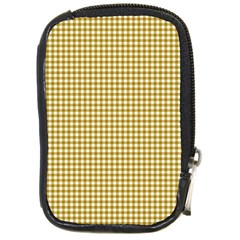 Golden Yellow Tablecloth Plaid Line Compact Camera Cases