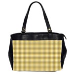 Golden Yellow Tablecloth Plaid Line Office Handbags (2 Sides)  Front