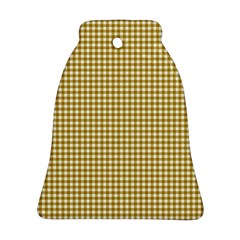 Golden Yellow Tablecloth Plaid Line Ornament (bell)
