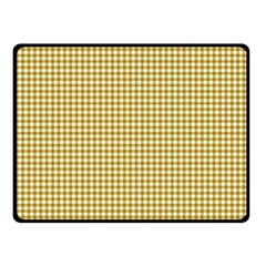 Golden Yellow Tablecloth Plaid Line Double Sided Fleece Blanket (small) 