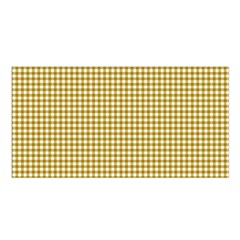 Golden Yellow Tablecloth Plaid Line Satin Shawl