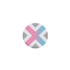 Flag X Blue Pink Grey White Chevron 1  Mini Magnets by Alisyart