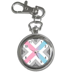 Flag X Blue Pink Grey White Chevron Key Chain Watches