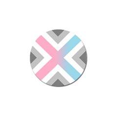 Flag X Blue Pink Grey White Chevron Golf Ball Marker (10 pack)