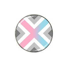 Flag X Blue Pink Grey White Chevron Hat Clip Ball Marker