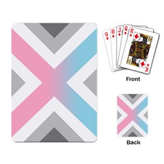 Flag X Blue Pink Grey White Chevron Playing Card