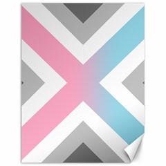 Flag X Blue Pink Grey White Chevron Canvas 12  x 16  