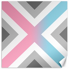 Flag X Blue Pink Grey White Chevron Canvas 16  x 16  