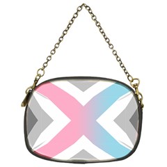 Flag X Blue Pink Grey White Chevron Chain Purses (One Side) 