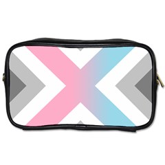 Flag X Blue Pink Grey White Chevron Toiletries Bags