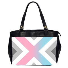 Flag X Blue Pink Grey White Chevron Office Handbags (2 Sides) 