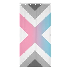 Flag X Blue Pink Grey White Chevron Shower Curtain 36  X 72  (stall) 