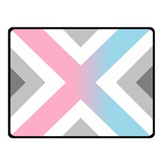 Flag X Blue Pink Grey White Chevron Double Sided Fleece Blanket (Small) 