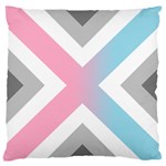 Flag X Blue Pink Grey White Chevron Standard Flano Cushion Case (Two Sides) Front