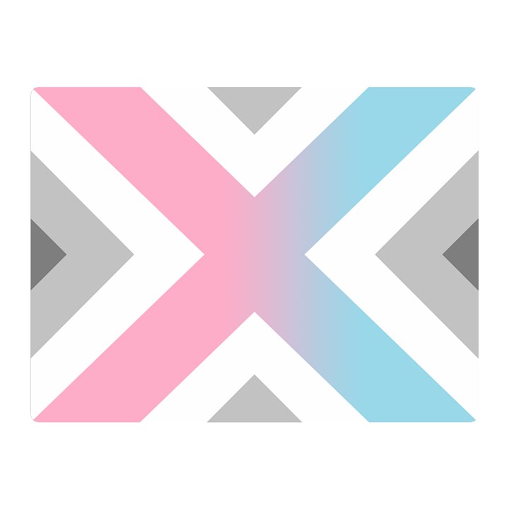 Flag X Blue Pink Grey White Chevron Double Sided Flano Blanket (Mini) 