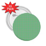 Green Tablecloth Plaid Line 2.25  Buttons (10 pack)  Front