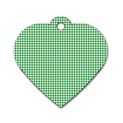 Green Tablecloth Plaid Line Dog Tag Heart (one Side) by Alisyart