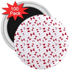 Hour Glass Pattern Red White Triangle 3  Magnets (100 Pack) by Alisyart