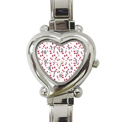 Hour Glass Pattern Red White Triangle Heart Italian Charm Watch