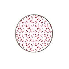 Hour Glass Pattern Red White Triangle Hat Clip Ball Marker