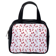 Hour Glass Pattern Red White Triangle Classic Handbags (one Side)